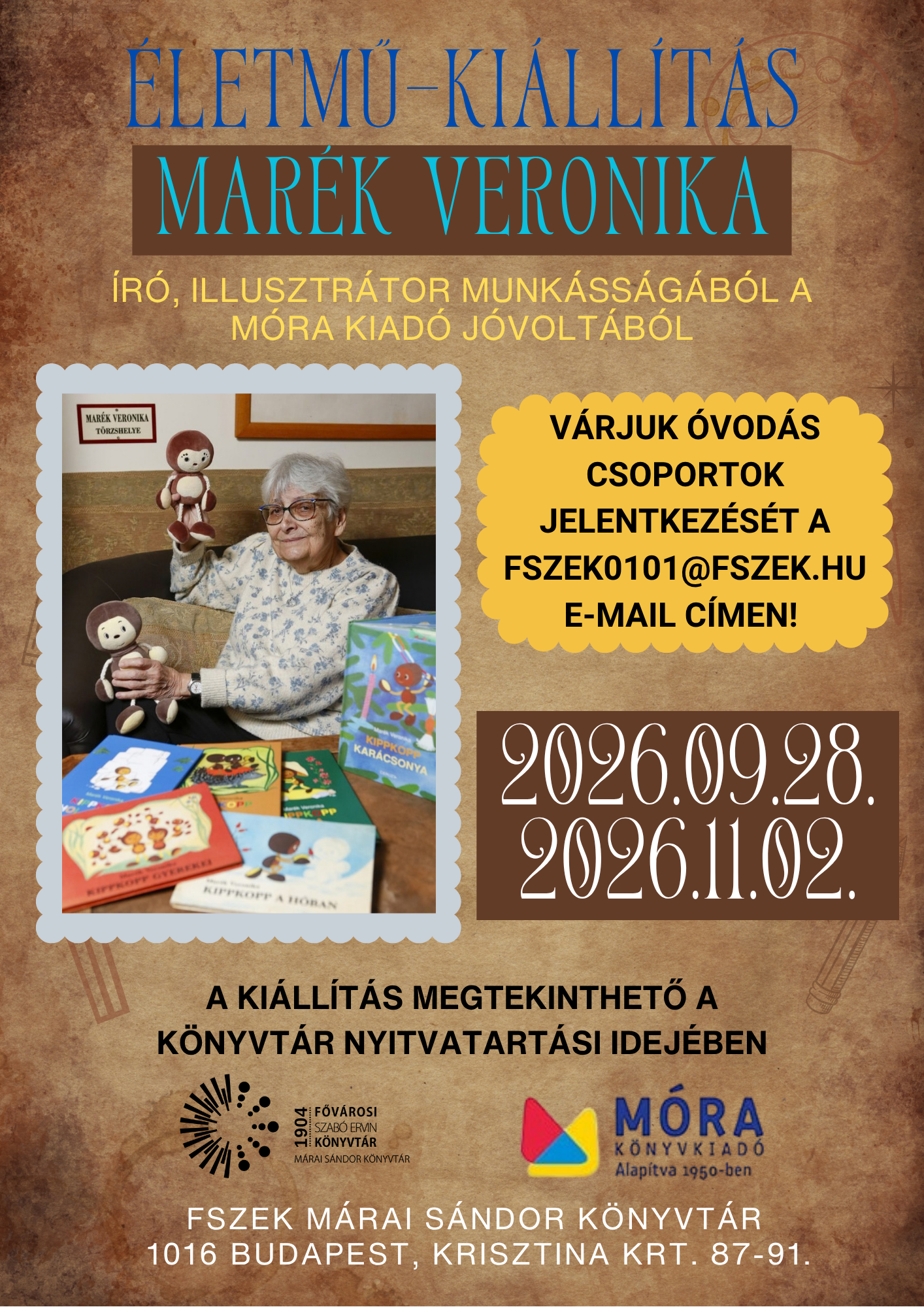 Marék Veronika az általa készített bábokkal
