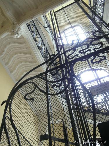 Wrought-iron railing in the staircase
