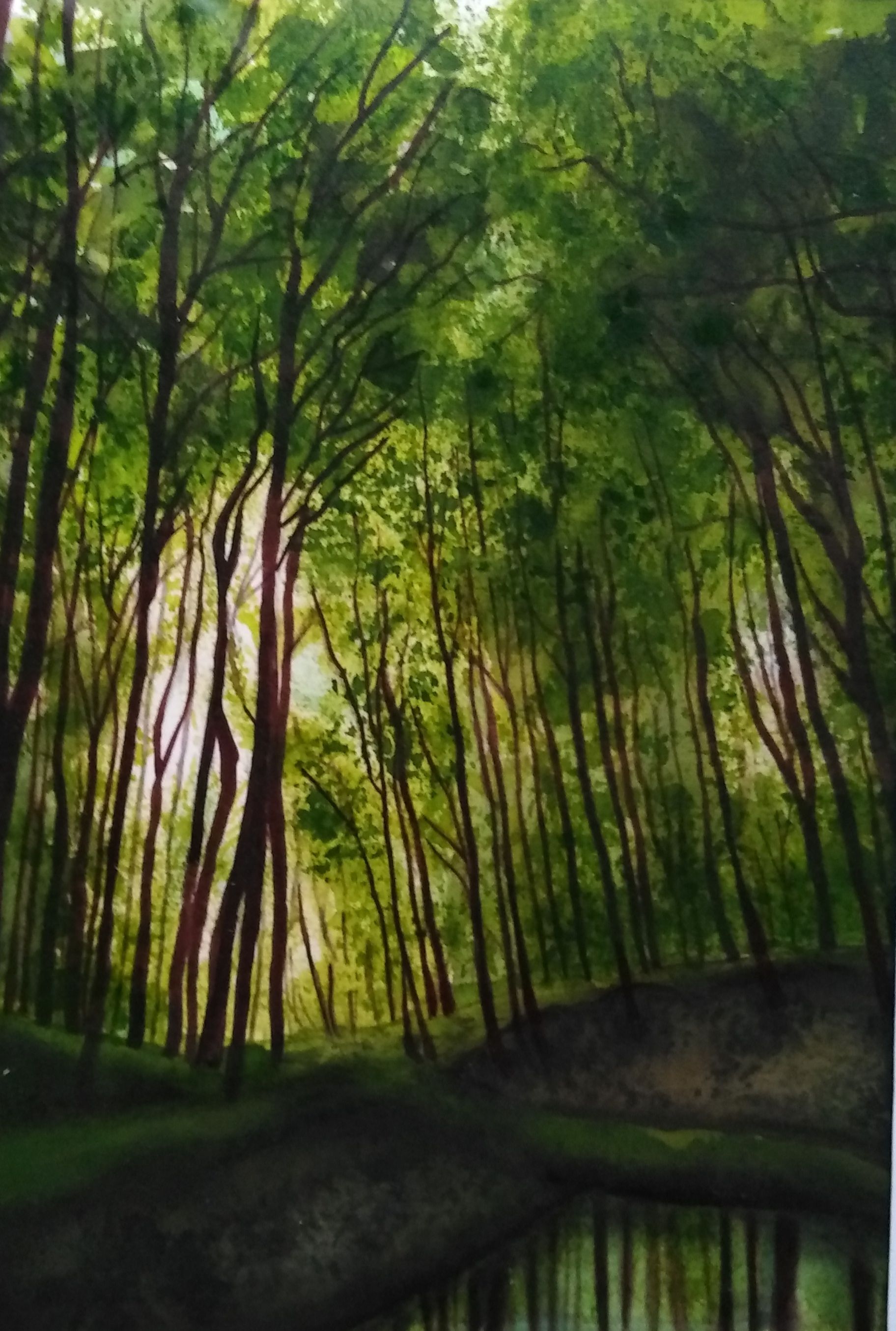 Erdőt ábrázoló festmény fotója