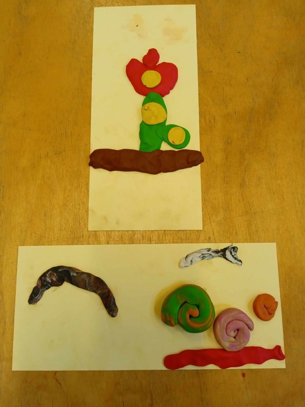 Gyurmafigurák - virág és csigák