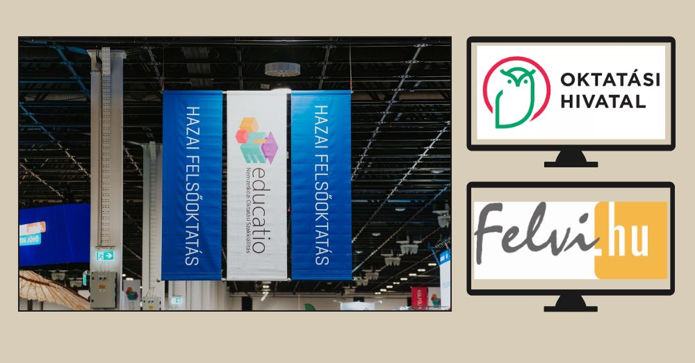 A fotón az Educatio logója szerepel a kiállítás terében 