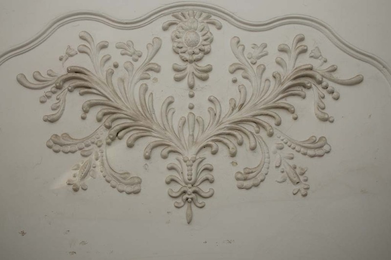 Stucco lace-like decoration on inside wall