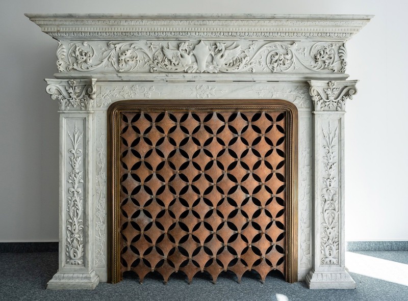 The fireplace on the first floor