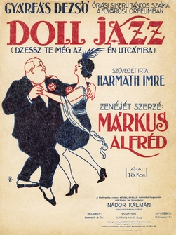 Doll Jazz című plakát fotója egy táncoló férfi-nő páros rajzával