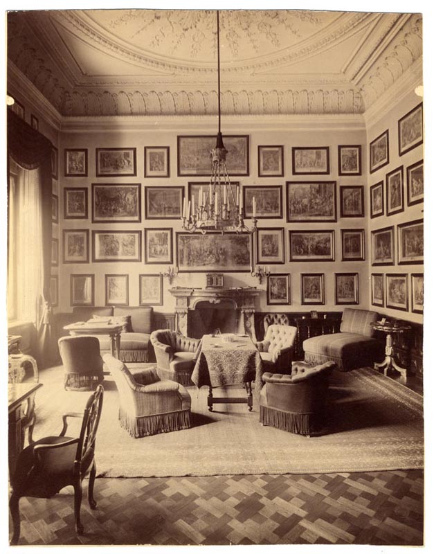 The men's salon in the mansion - then