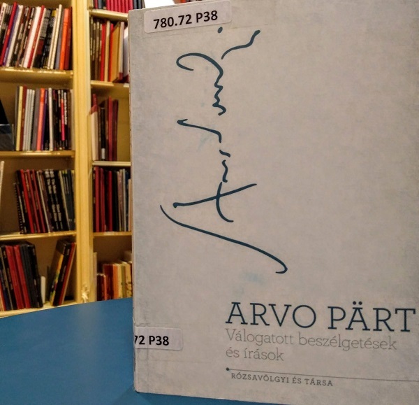  Arvo Pärt Válogatott beszélgetések és írások című könyv borítója