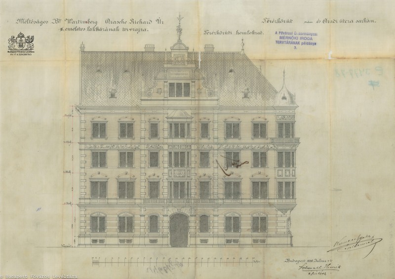 The facade layout of the mansion