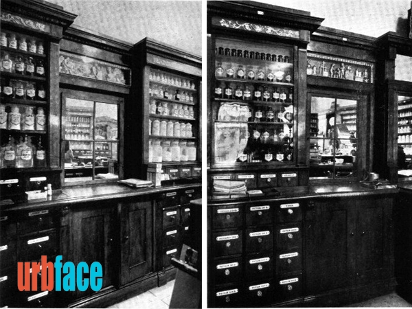 The cabinets of the pharmacy - then