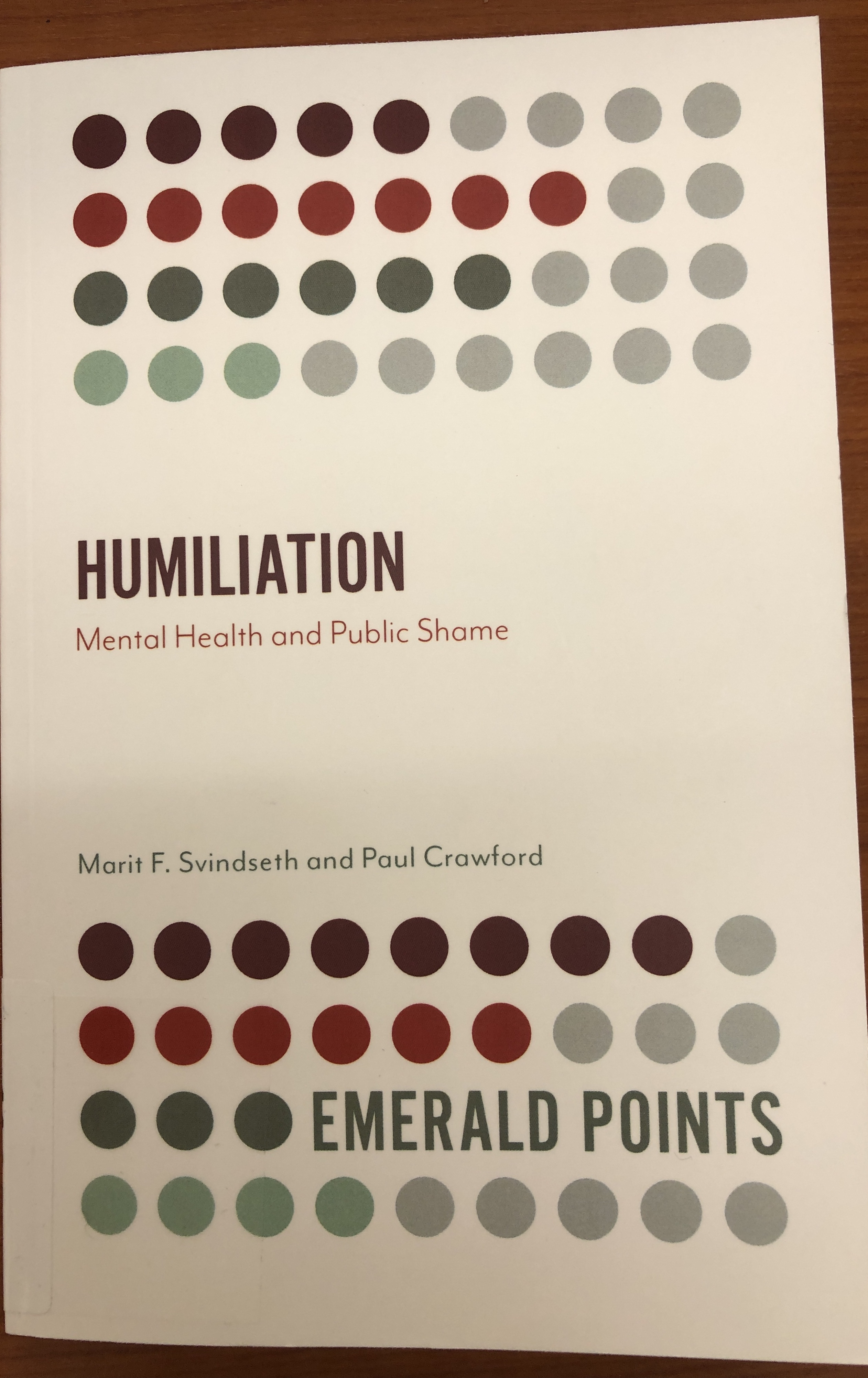 Marit F. Svindseth Paul Crawford Humiliation Mental Health and Public Shame című könyvének borítója