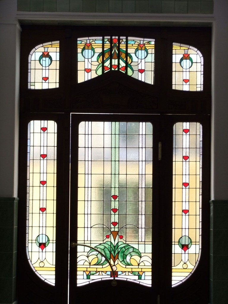 Coloured stained glass window