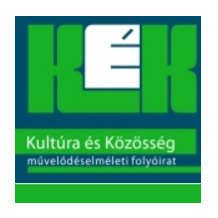 Logo of Kultúra és Közösség. Periodical of cultural theory 