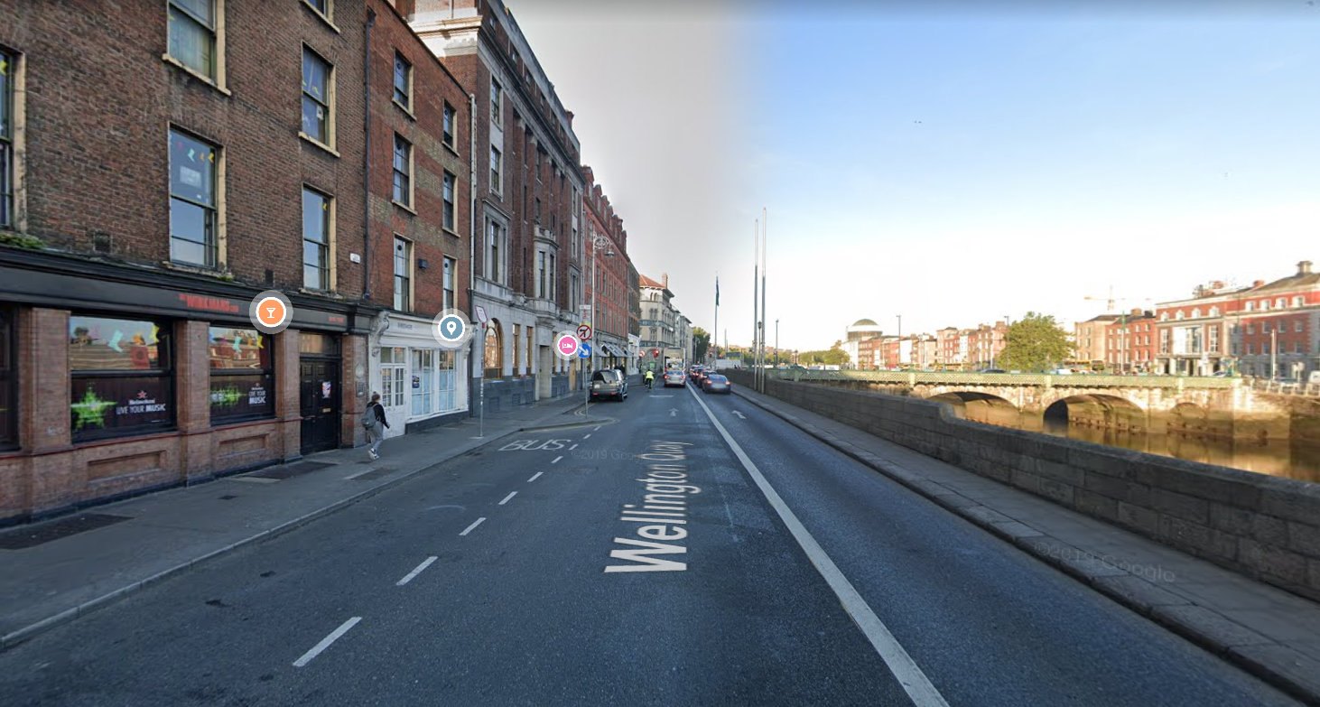 A képen balra az említett dublini bár. Kép forrása: Google Maps