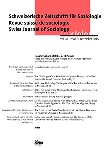A Swiss Journal of Sociology egy korábbi lapszámának borítója