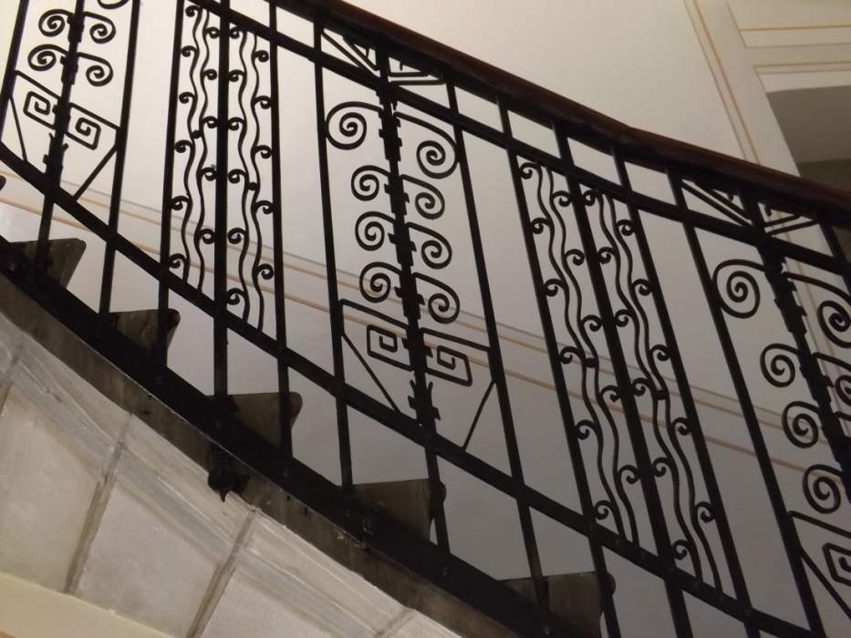 The railing of the stairs