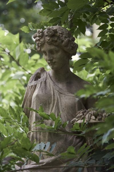 A statue in the garden