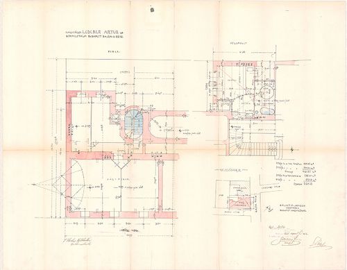 The layout of the basement and the (crossed-out) mezzanine