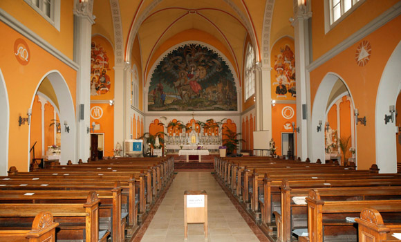 The interior of the church - now