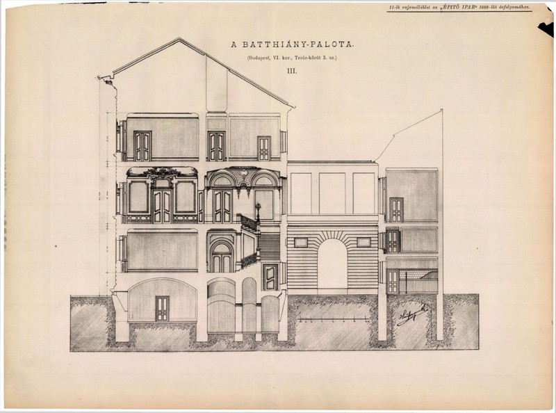 The cross-section of the mansion