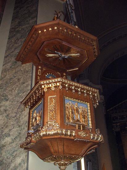 The pulpit of the church